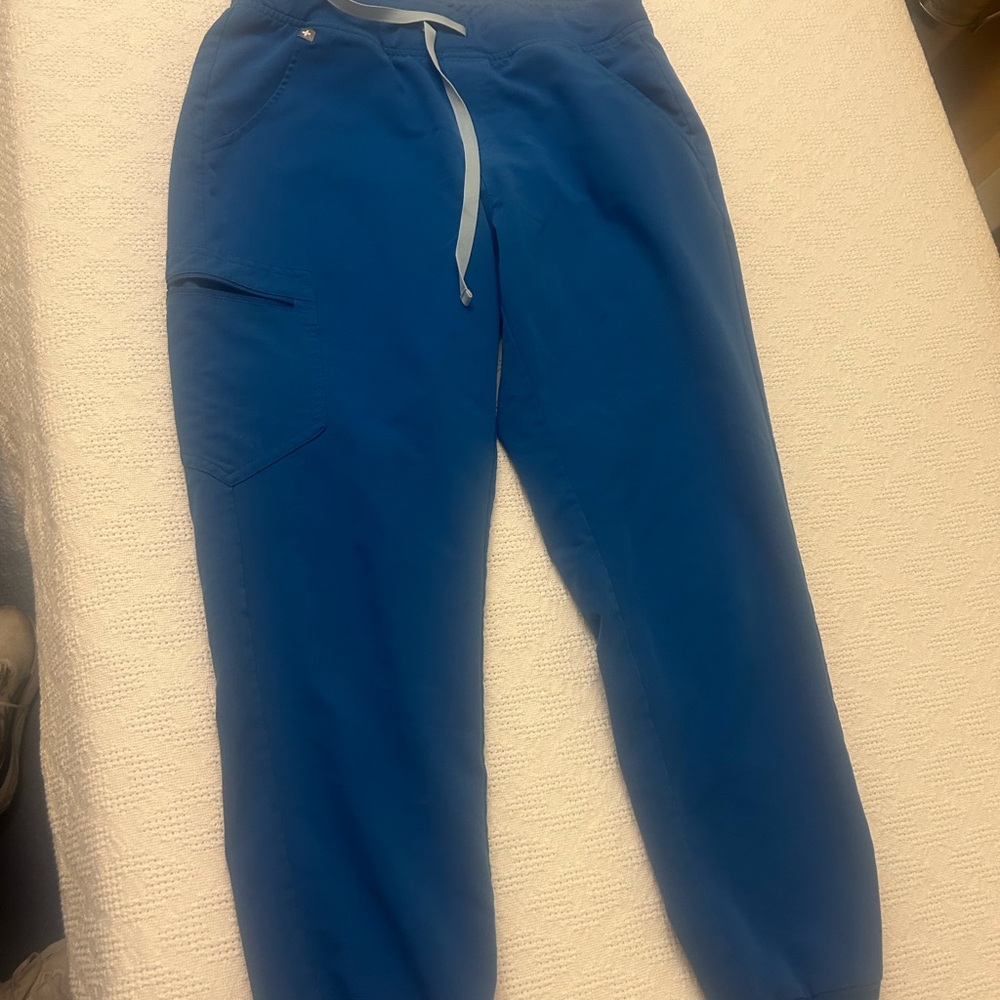 Figs Blue Sweatpants with Elastic Waistband